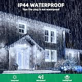 LEDYA Icicle Outdoor Christmas Lights 46ft 360 LED 8 Modes IP44 Timer view 4