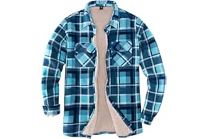 ThCreasa Womens Sherpa Fleece Lined Flannel Shirt Jacket Warm Button Up Plaid Shirt Jac (Sherpa Fleece Throughout)