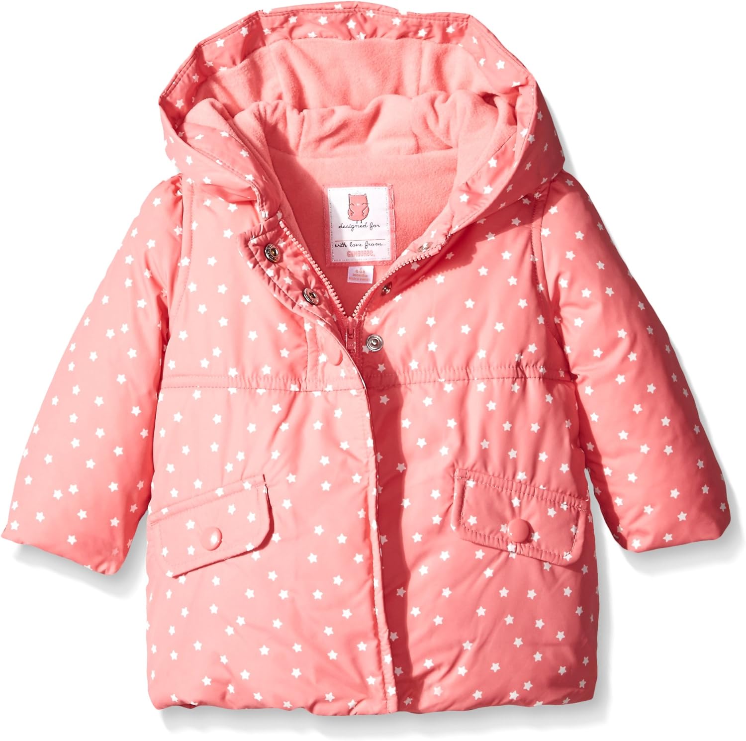 Buy Gymboree Baby Pink Polka Dot Hooded Puffer Coat, Confetti Pink, 12