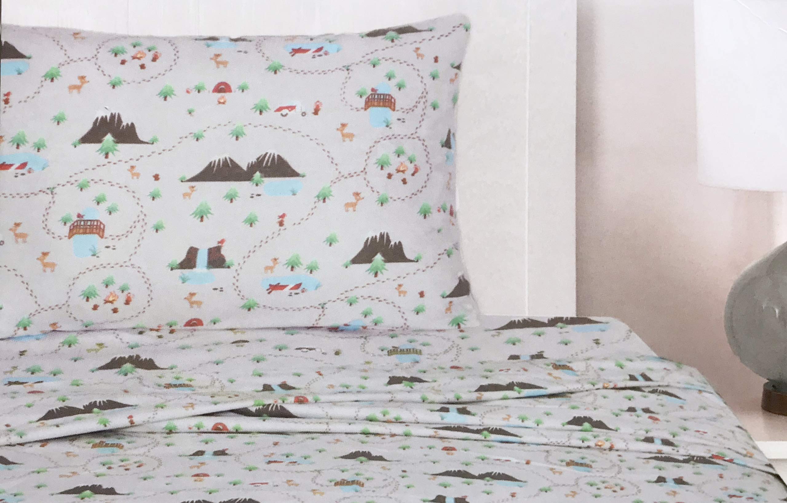 Keeco 100 Cotton Twin Cozy Flannel Sheet Set Mountain Forest