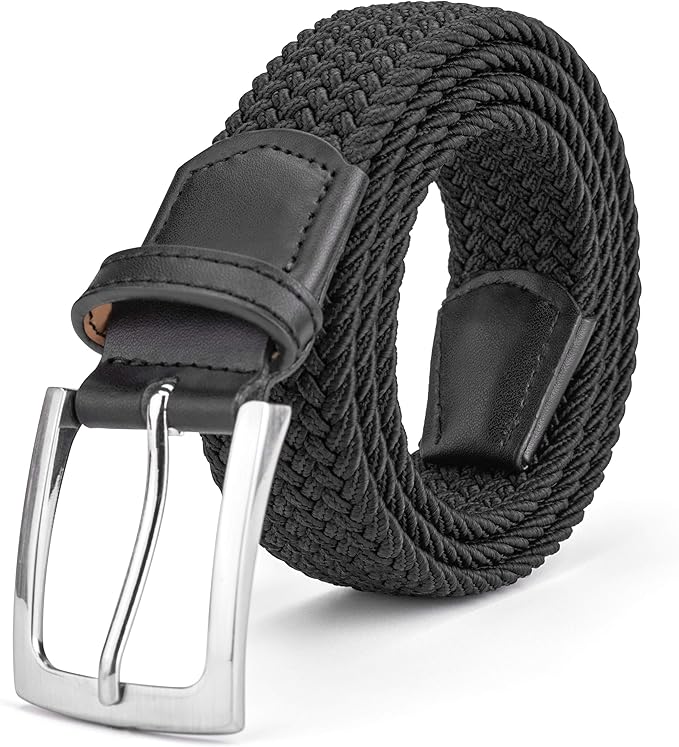Mens Stretch Belt Woven Elastic Braided Casual Belt Width 1 3/8