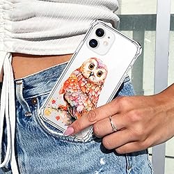 LuGeKe Cute Owl Print Case for iPhone 12