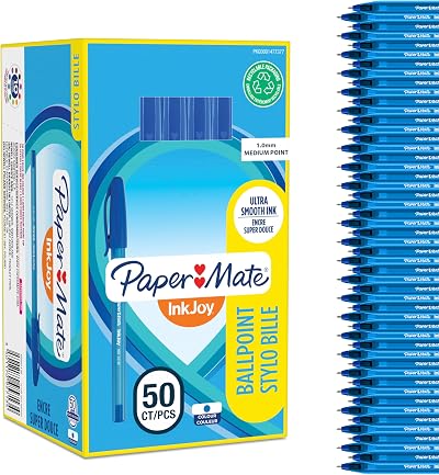 Paper Mate InkJoy 100ST Ballpoint Pens 1.0 mm Blue, 50 Count
