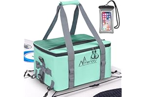 MENOLY Paddle Board Accessories Cooler, 25L Sup Kayak Deck Cooler Bag Fit 30 Cans with Waterproof Phone Pouch, Adjustable Strap, Bottle Opener for Paddleboarding, Kayaking, Camping