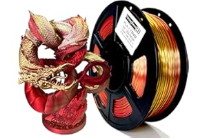 Stronghero3D PLA 3D Printer Filament 1.75mm,Golden Fire, Silk Gold and Galaxy Red,Co Extruded Filament,Dual Color,Net Weight 1kg(2.2lbs)