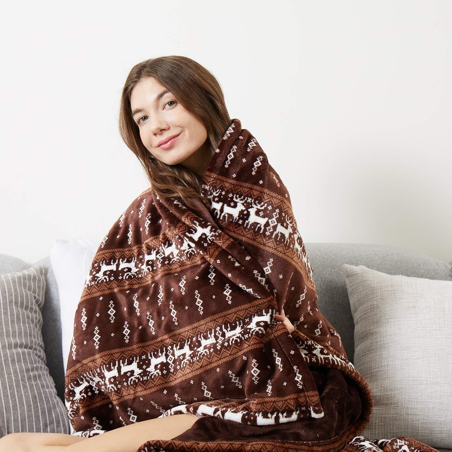 Electric Heated Blanket Throw with 3 Heating Levels & 4 Hours Auto Off,Super Cozy Soft Heated Throw with Fast Heating and Machine Washable,Home Office Use: Home & Kitchen