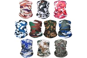 FEPITO 10 Pcs Multifunctional Headband Bandana, Balaclava, Headwear, Bandana for Men and Women