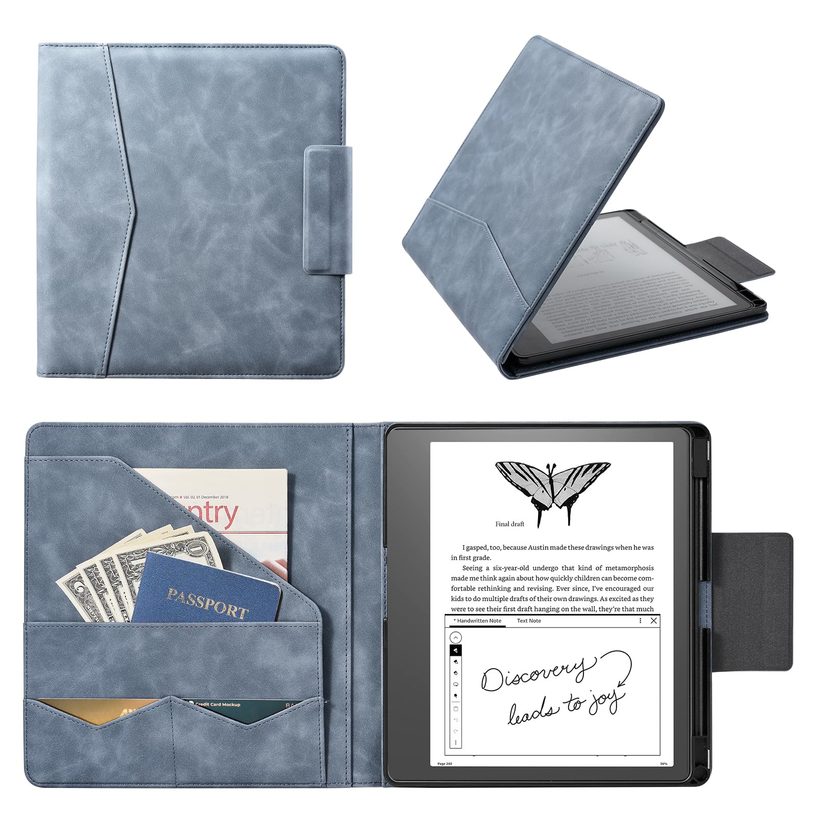 Photo 1 of CoBak Premium PU Leather Case for Kindle Scribe 10.2", TouchPad D10, Boox Note Air 6, Folio Cover with Pen Holder, Auto Sleep/Wake, Card Slots & File Folders for Business, Not for Remarkable