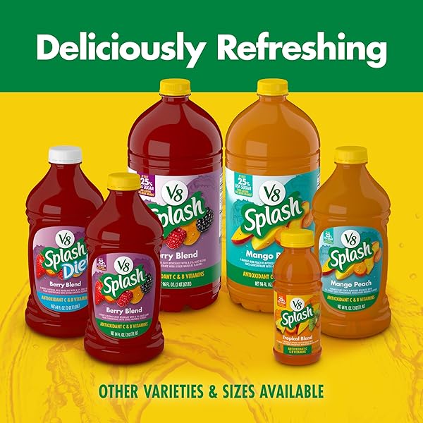 V8 SPLASH TROPICAL BLEND FLAVORED JUICE BEVERAGE, 12 FL OZ BOTTLE (6 PACK)