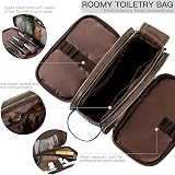 Elviros Water-Resistant PU Leather Toiletry Bag Men Large Travel Dopp Kit view 2