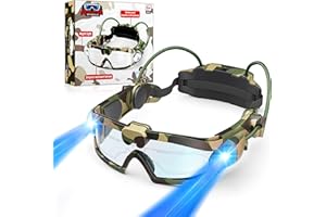sportsvoutdoors Kids Night Vision Goggles - Adjustable Spy Gear Kids Goggles Toy with LED Light Beams, Cool Glasses for 6-12 Boys Girls Role Play in The Dark