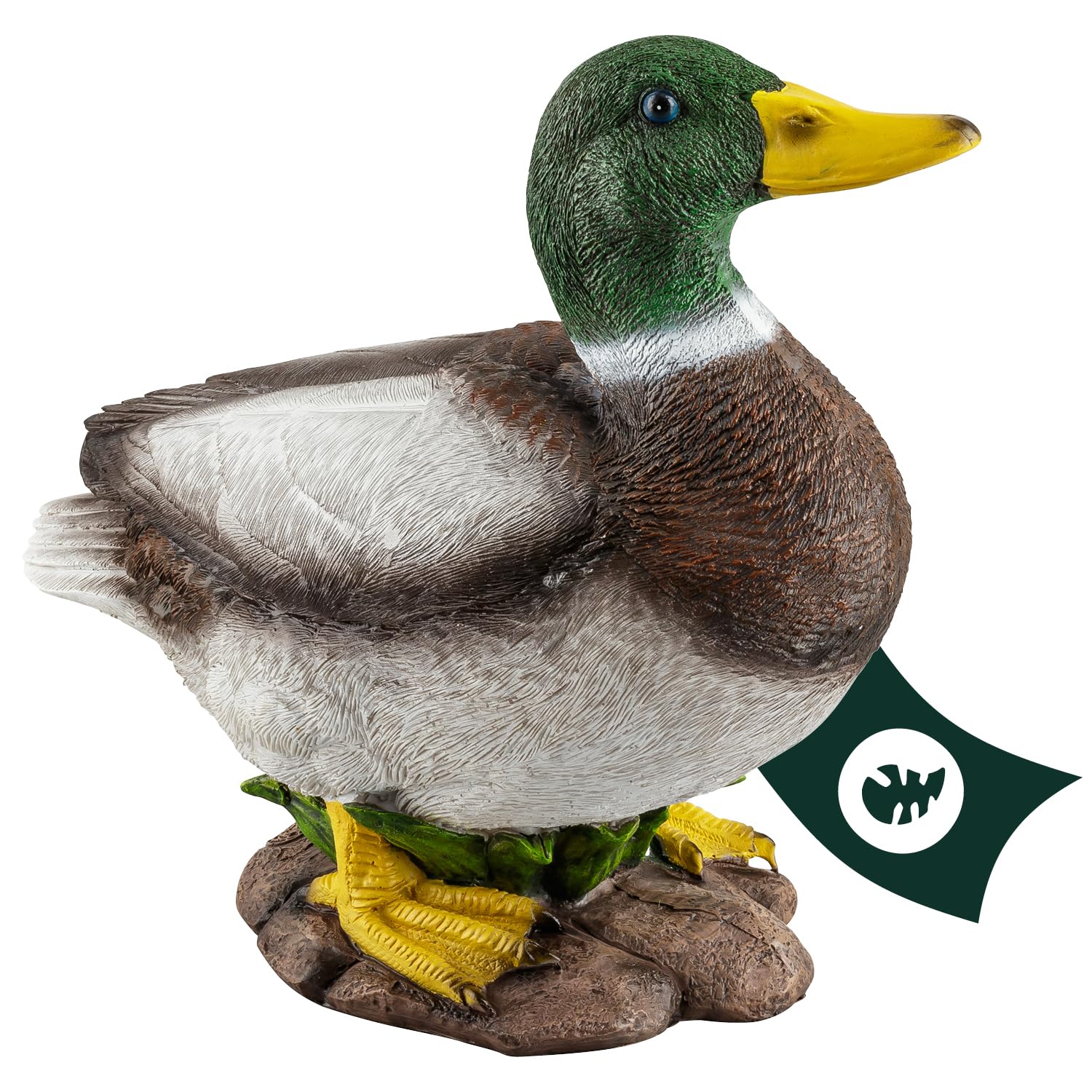 VERDOBA Garden Decoration Standing Duck Made of Hand-Painted Resin - Garden Figures for Outdoor Use & Conservatory Decoration - Garden Figurine Made of Artificial Stone, Resin - Pond Decor