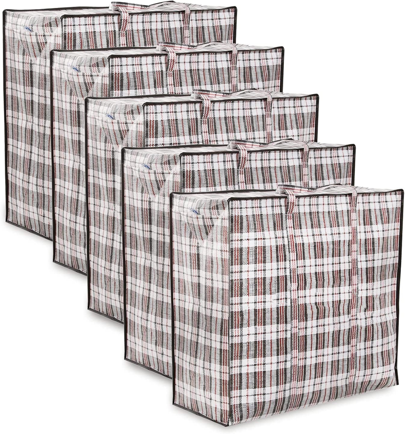 Zuvo Extra Large Strong Laundry And Storage Bag Waterproof with Zips (Pack of 5) - Multi colour Bags