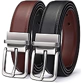 BULLIANT Men's Belt,Reversible Belt Adjustable For Gift Men 1.25”-Cut For Fit-2 Sides in 1 Belt(Not 2)