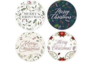 Mobiusea Creation Red Berry & Mistletoe Christmas Envelope Seals | 135pcs 1.4x1.4 Inch Merry Christmas Stickers for Cards | Holiday Stickers