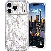 XIMAND for iPhone 17 Pro Case Made with Unique Genuine Seashell, Durable | Stunning Gorgeous | Drop Protection | Luxury Aesthetic Cover. (Beige)