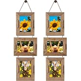 ABSWHLM 5x7 Collage Picture Frames, 3 Opening, Solid Wood, Brown, 2 Pack | Wall-Mounted Hanging Design, Displays 4x6 Photos with Mat or 5x7 Photos Without Mat, Three-Opening Layout