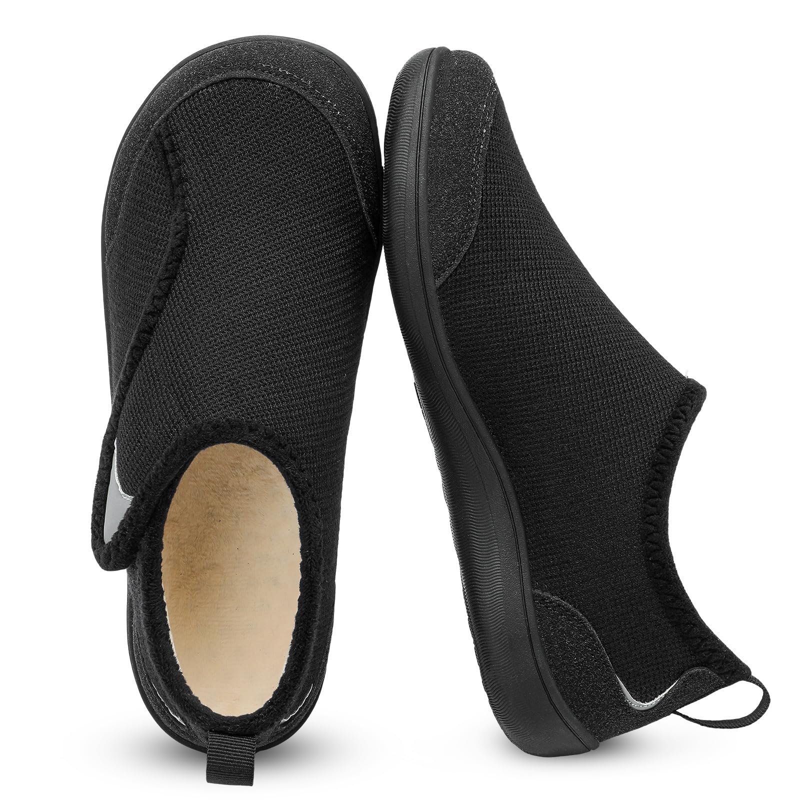 Photo 1 of QFH Womens Men Soft Lining Shoes Zero Drop Indoor Outdoor Walking Slippers Black 9 Wide Women/7 Wide Men