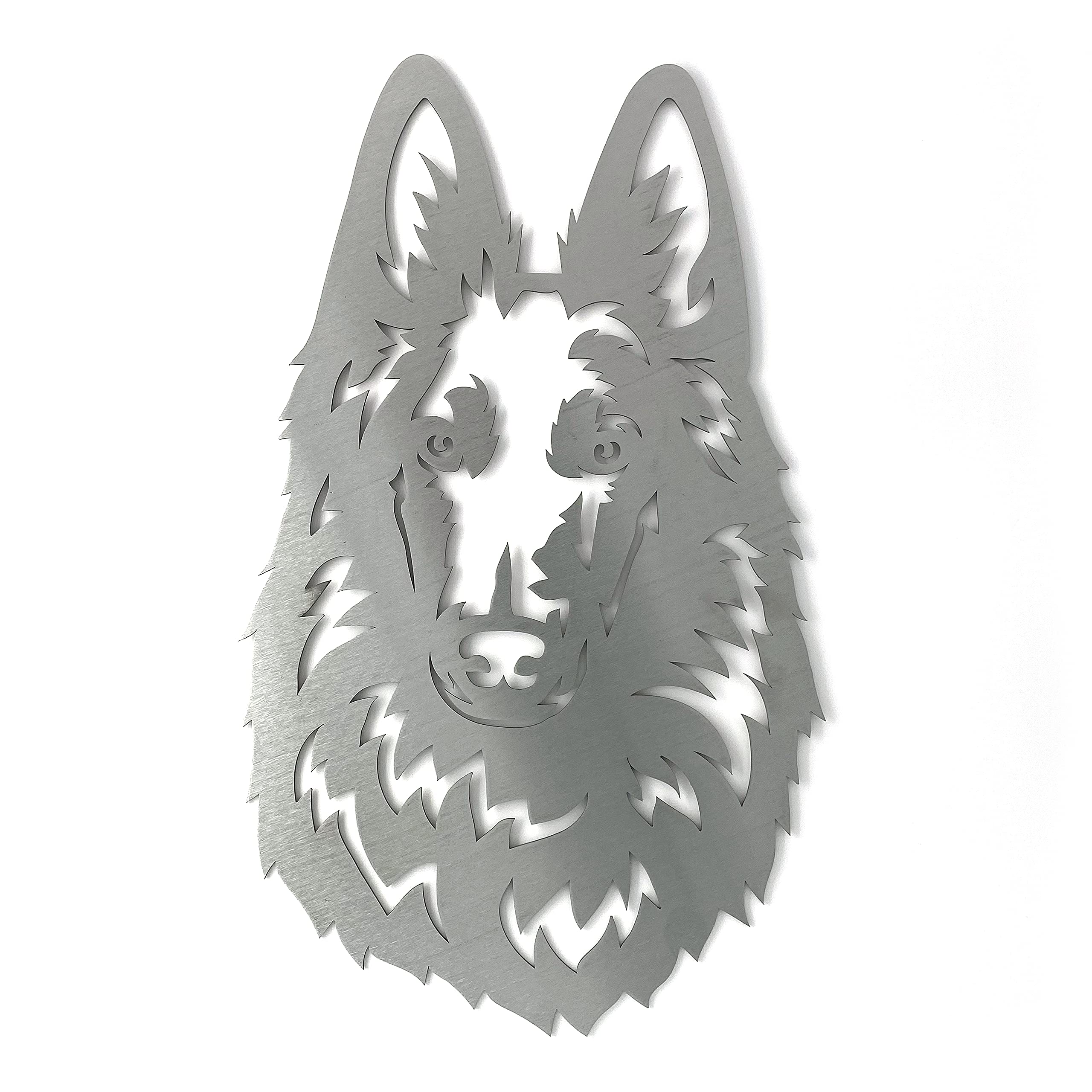 Image Industry Belgian Shepherd Dog Garden Art Sculpture/Garden Ornament/Rusty Metal Dog/Metal Garden Sculpture/Metal Art (Medium 225mm x 280mm)