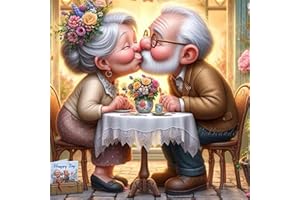 Elderly Couple Paint by Numbers Kit for Adults,Love DIY Peinture a Numero on Canvas, Color by Numbers,Large Adult Paint by Nu