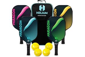 Helium Pickleball Paddles Set of 4 - USAPA Certified - Graphite Fiberglass Surface, Lightweight Honeycomb Core