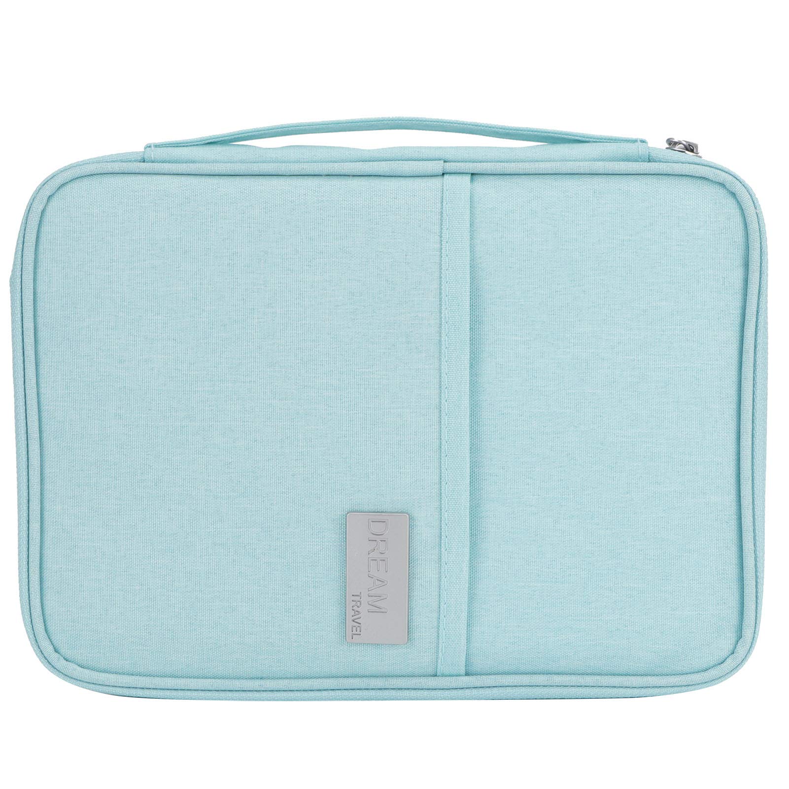 Passport Wallet Travel Passport Bag Overseas Travel Document Bag Bag Clutch Portable Card Case Wallet with Zipper (Tiff Blue Large)