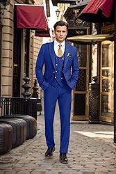 Aowdoy Men's Suits 3 Piece Slim Fit Tuxedo Suit One