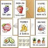 Obbyidk 48 Funny Pun Thank You Cards with Envelopes And Stickers, Bulk Boxed Set Thank You Cards, 4 x 6 in,Thank You Note Cards for Wedding, Bridal & Baby Shower, Business, Graduation
