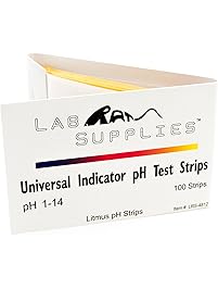 Litmus pH Test Strips, Universal Application (pH 1-14), 2 Packs of 100 Strips