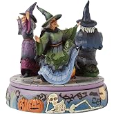 Enesco Jim Shore Heartwood Creek Halloween Witches Dancing Around Cauldron Rotating Figurine, 7.01 Inch, Multicolor
