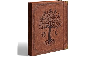 Ovesmusl Leather D Ring Binder Fits 8.5"x11" Letter Size Paper, 1.5 Inch EZD Ring Binders Holds 400 Sheets, Notepad Paper Cov