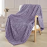 Exclusivo Mezcla Fleece Throw Blanket for Couch, Extra Large Fuzzy Grayish Purple Bed Blankets, Soft Cozy Plush Sofa Throws for All Seasons, 50x70 Inches