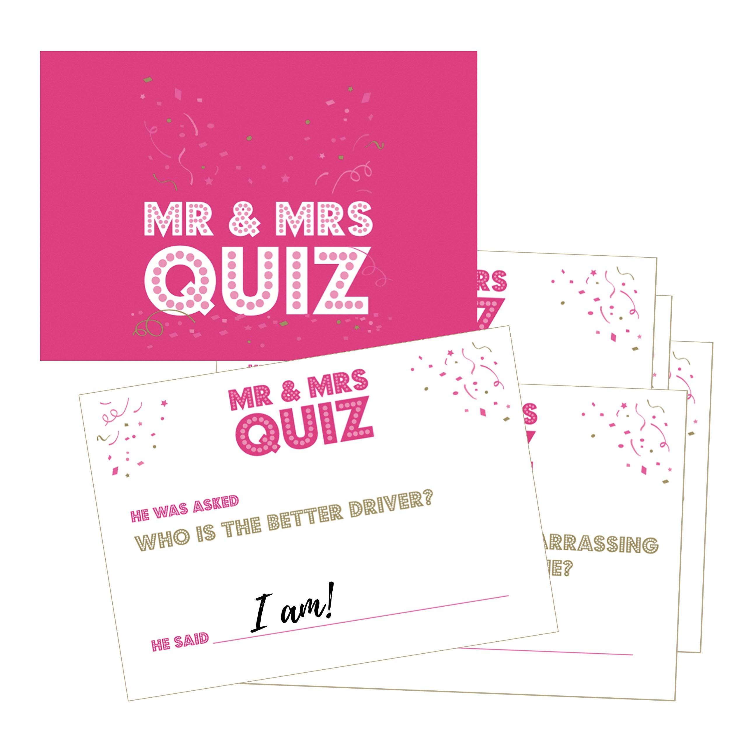 Mr and Mrs Game Hen Party Question Cards, Hen Party Games Classy