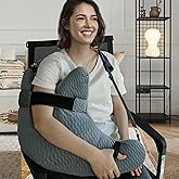 Shoulder Surgery Pillow, Shoulder Pillow for Shoulder Pain, Rotator Cuff Pillow, Arm Pillows for Adults After Surgery, Side Sleeper Pillow for Neck and Shoulder Pain Relief (Blue with two straps)