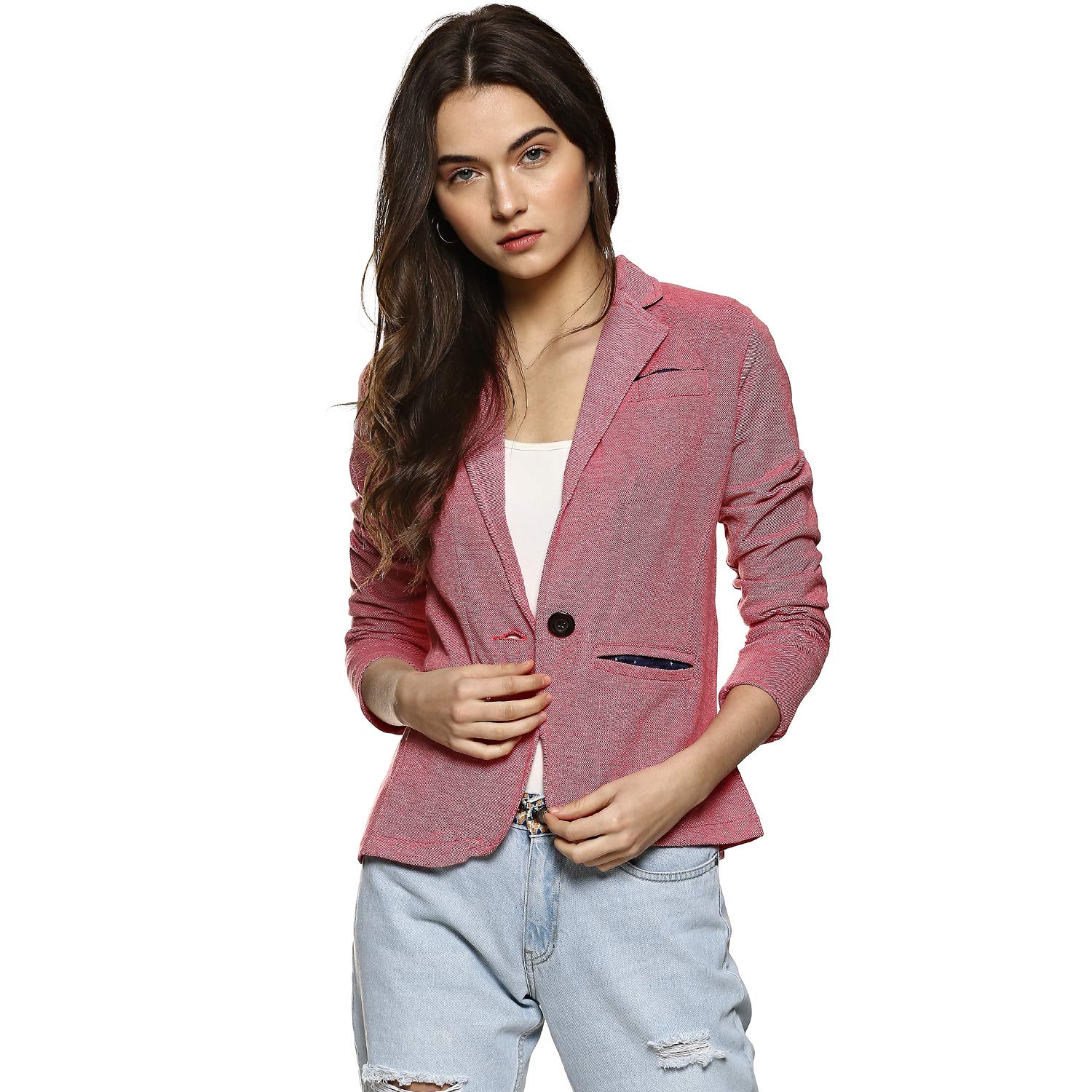 campus sutra women plain blazer