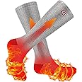 SVPRO Heated Socks for Men Women,Rechargeable Electric Socks Battery Operated Winter Warm Socks with 3 Heat Settings, Heated Thermal Socks for Hiking Camping Skiing Fishing Hunting Mountaineering