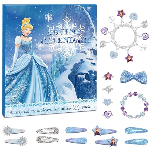 Advent Calendar 2025 Kids, Frozen Style Christmas Countdown Calendar for Girls, DIY Surprise Charm, Pendant, Hair Accessories, Ring, Advent Calendar Creative Gifts