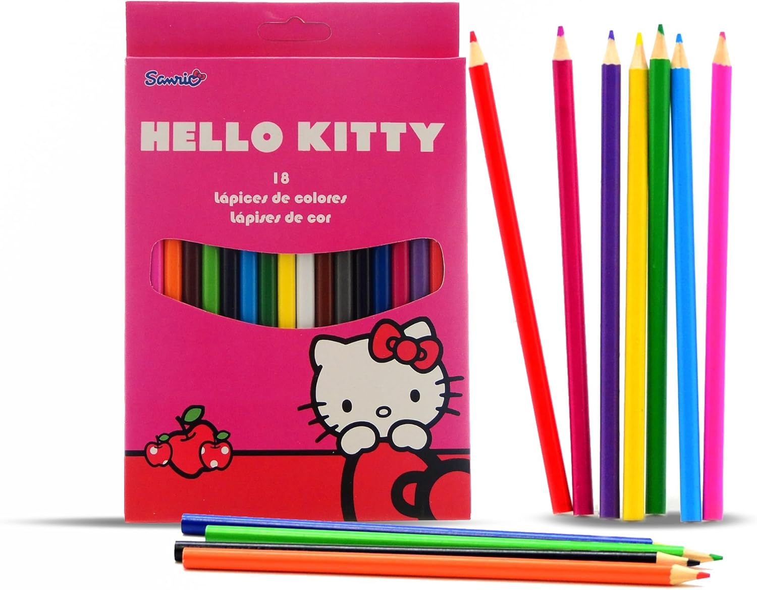 CAJA 18 LAPICES COLOR HELLO KITTY: Amazon.es: Juguetes y juegos