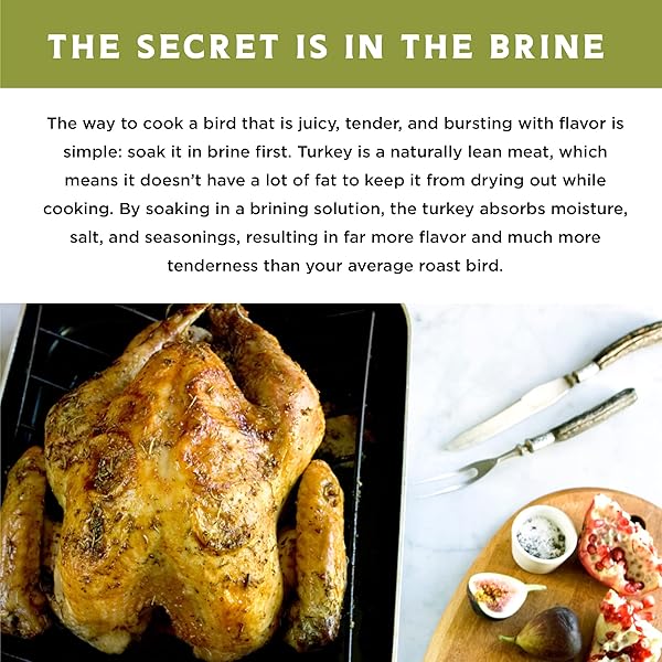 FIRE & FLAVOR APPLE SAGE PERFECT BRINE – TURKEY BRINE KIT WITH BAG FOR ROASTING, GRILLING, SMOKING, AND FRYING – BRINING SEASONINGS FOR COOKING AND TURKEY BRINE BAG – TURKEY BRINE AND RUB KIT, 1 COUNT (PACK OF 1)