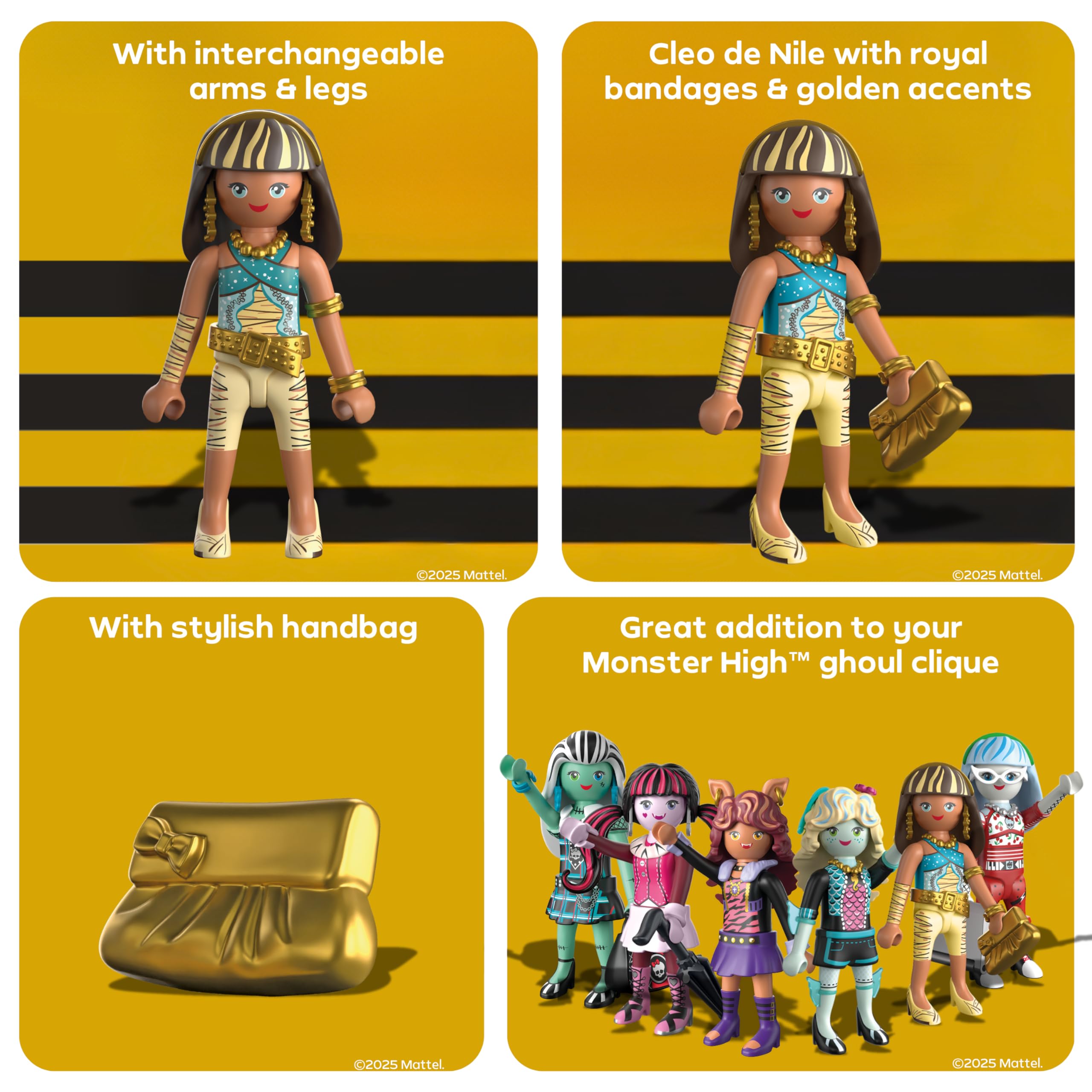 PLAYMOBIL | Monster High | Cleo de Nile | Figurenset für mystische Rollenspiele & Halloween-Feiern | Mit ägyptischen Accessoires & Zubehör | Ideal für Kinder ab 5 Jahren | 71996 4