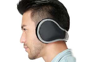 Ear Warmers Waterproof Unisex Adjustable Fleece Earmuffs for Men Women Winter Ear Muffs with Reflective Stripe