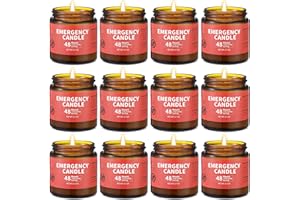 Chuarry 12 Pack Emergency Candles for Power Outage 48 Hours Long Burning Survival Candles Soy Wax for Emergency Winter Storm Camp Essentials