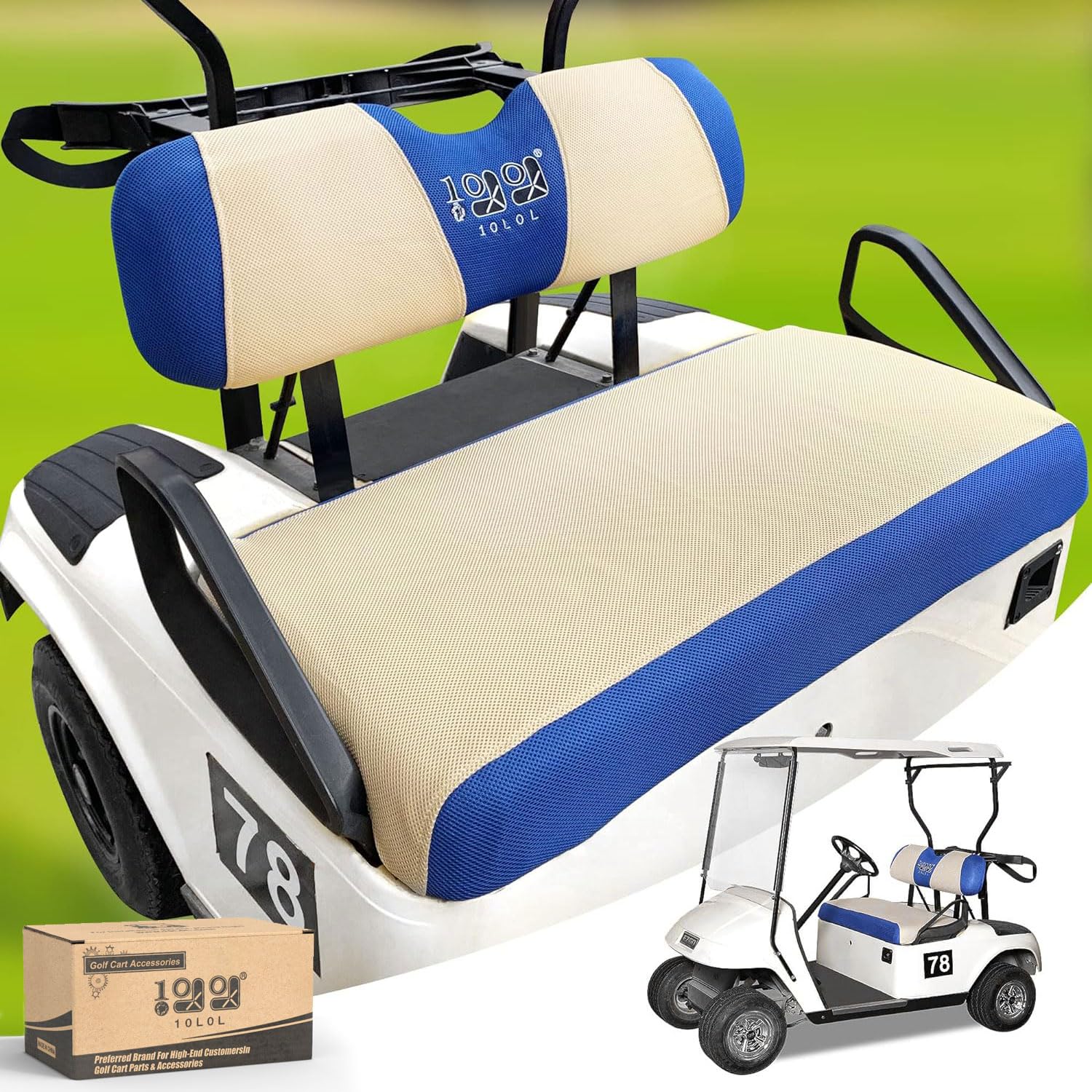Photo 1 of 10L0L Elastic Golf Cart Seat Covers for EZGO TXT RXV, Club Car DS and Most Original Front Seat, Sandwich Material, A Perfect Balance of Warmth in Winter and Cooling in Summer