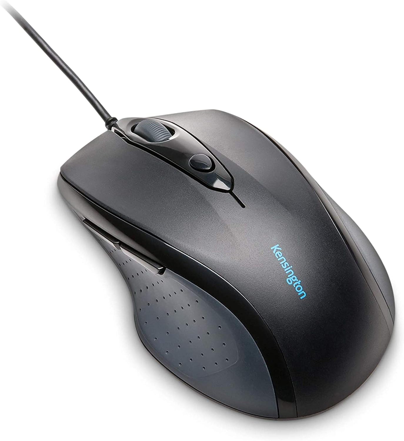 Kensington Wired Mouse - Pro Fit Full-Size Mouse; 5-Button Optical Wired Mouse with Ergonomic, Right-Handed Shape and Plug & Play Connection - Certified to Work with Chromebook (K77500WW) , Black