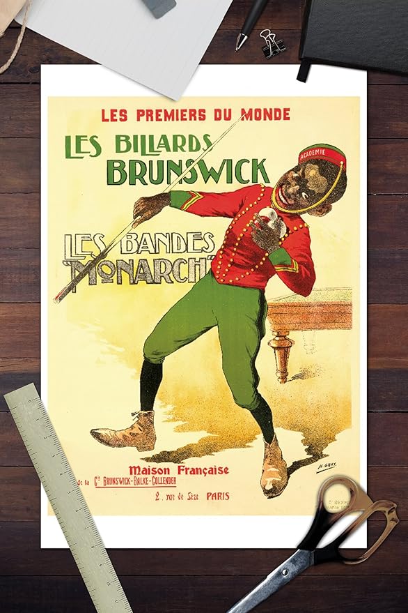 Amazon.com: Les Billards Brunswick Vintage Poster (artist: H. Gray Henri Boulanger) France c. 1895 (12x18 Art Print, Wall Decor Travel Poster): Posters & ...