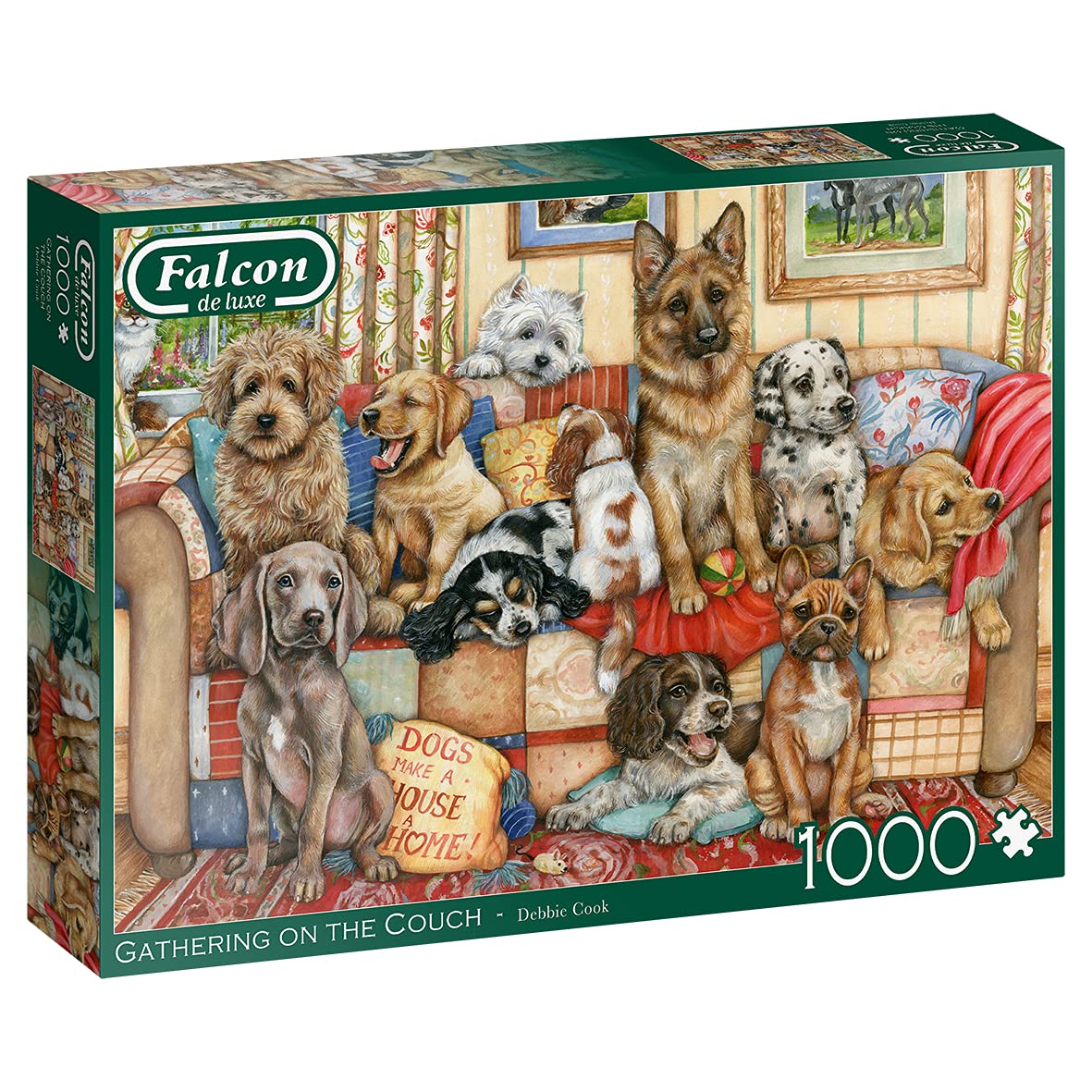 Jumbo, Falcon de luxe - Gathering on the Couch, Jigsaw Puzzles for Adults, 1,000 piece
