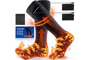 VEEST Heated Socks for Men Women, 5000mAh Upgraded Battery Heating Socks Rechargeable Washable, Electric Socks Foot Warmer for Hunting Camping Skiing Sports Outdoor Work