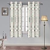 AHBEWIN Boho Tribal Curtains, Arrow Western Feather Arrows Ethnic Blackout Curtain Drapes, Retro Southwestern Art Ethnic Native Modern Window Drape for Bedroom Living Room Kitchen Teal 42x63in