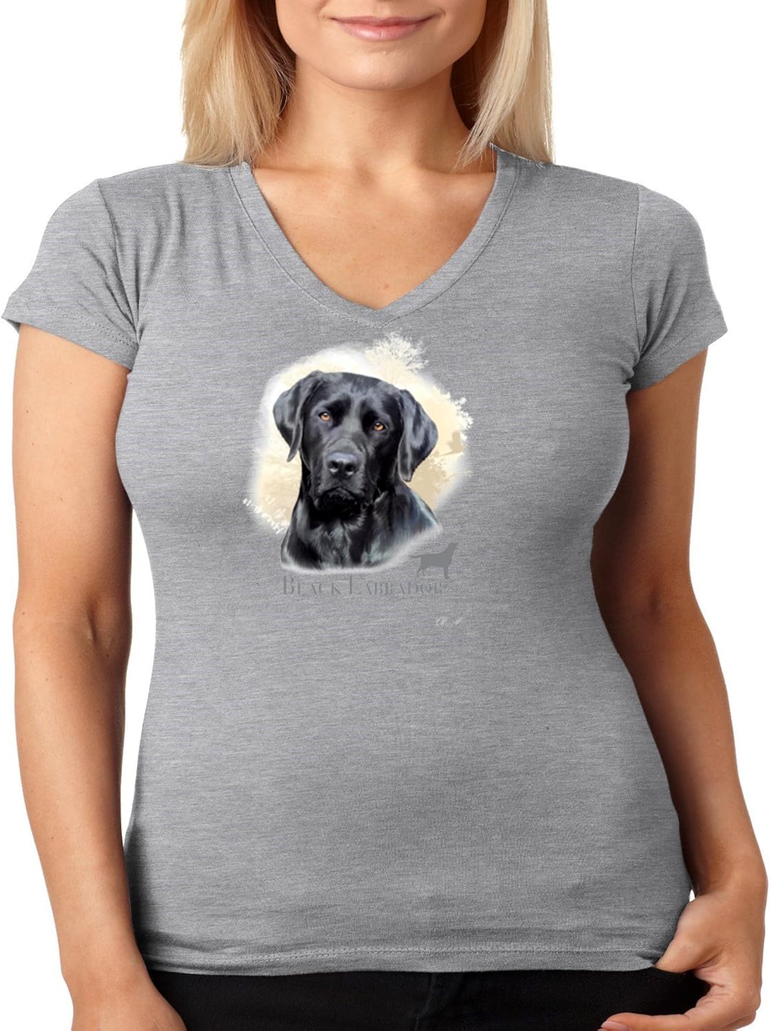 Amazon.com: Black Labrador JUNIORS V-Neck Shirt Dog Owner S-2XL: Clothing