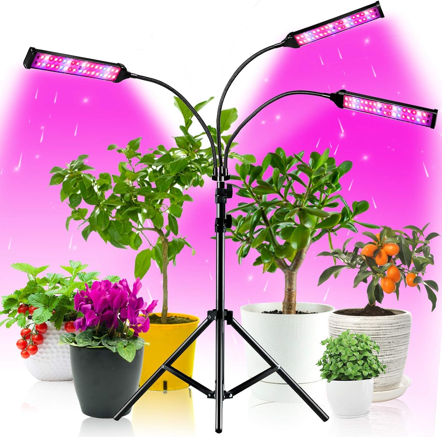 MAGICYOYO LED Grow Light, Tri-Head 360° Rotatable Gooseneck Floor Plant